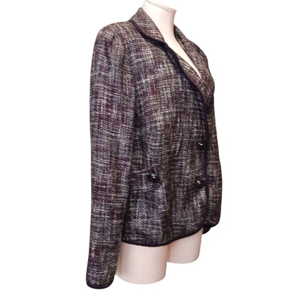 Covington Woman Career Blazer Plus Size 18W Plum Purple Lined Velvet Trim VTG - Picture 3 of 7